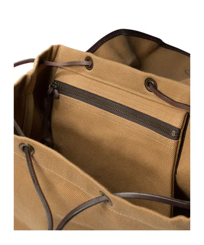Filson Twill Drawstringed Backpack In Brown
