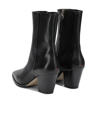 Aeyde Hedvig Pointed-toe Leather Ankle Boots In Black
