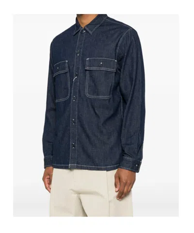 Samsoe & Samsoe Patch-pocket Shirt In Blue