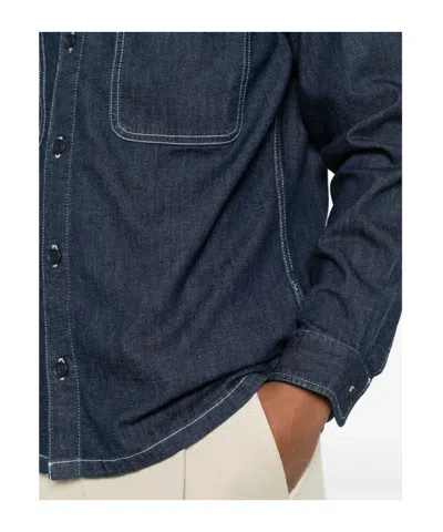 Samsoe & Samsoe Patch-pocket Shirt In Blue