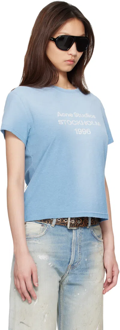 Acne Studios T-shirt Sprayed Logo In Blue