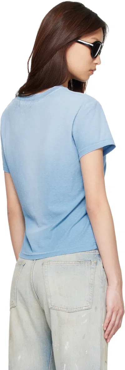 Acne Studios T-shirt Sprayed Logo In Blue