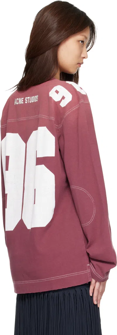 Acne Studios Exfold Printed Cotton-jersey Sweater In Pink