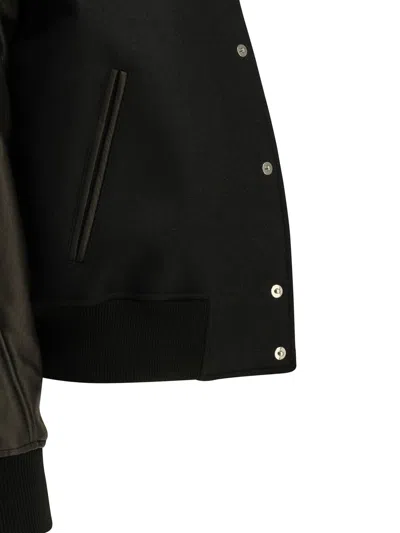 Givenchy Wool Bomber Jacket With Reverse Logo Jackets And Coats Black In Green