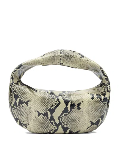 Khaite Olivia Medium Snake-effect Leather Top Handle Bag In Neutral