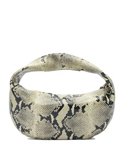 Khaite Olivia Medium Snake-effect Leather Top Handle Bag In Neutral