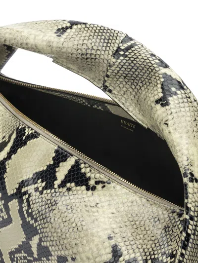 Khaite Olivia Medium Snake-effect Leather Top Handle Bag In Neutral