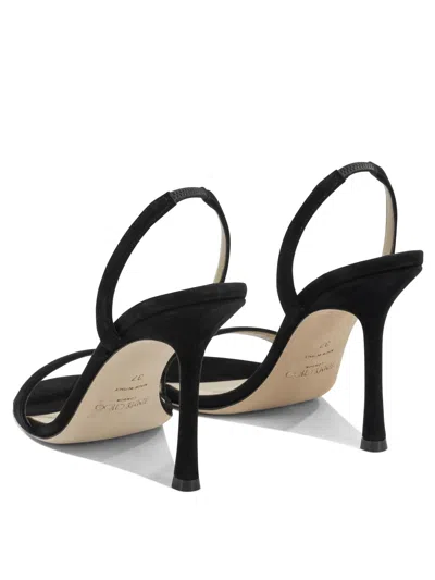 Jimmy Choo Jenn 85mm Suede Slingback Sandals In Black