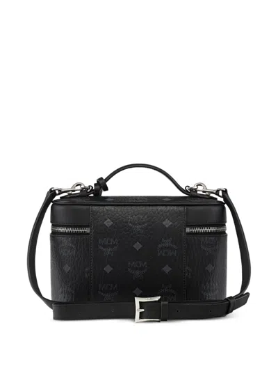 Mcm Visetos Canvas Vanity Case In Black
