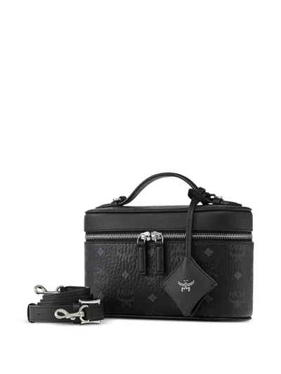 Mcm Visetos Canvas Vanity Case In Black