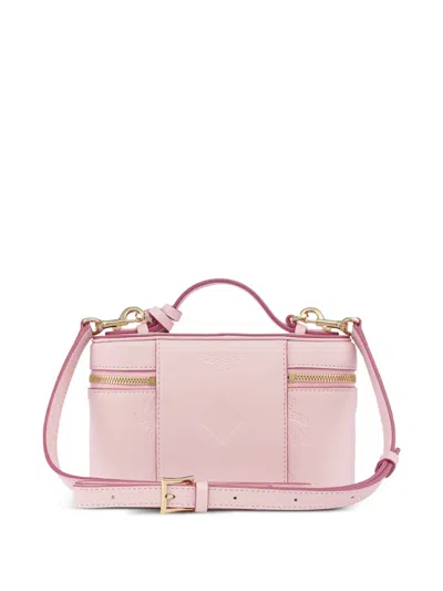 Mcm Aren Maxi Monogram Leather Vanity Case In Black