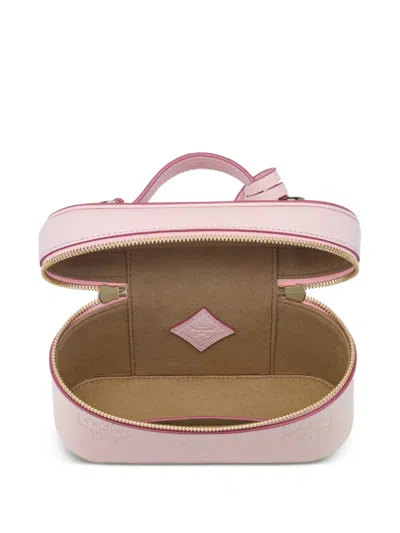 Mcm Aren Maxi Monogram Leather Vanity Case In Black