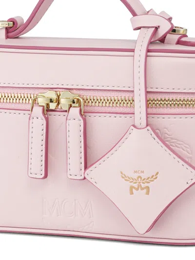 Mcm Aren Maxi Monogram Leather Vanity Case In Black