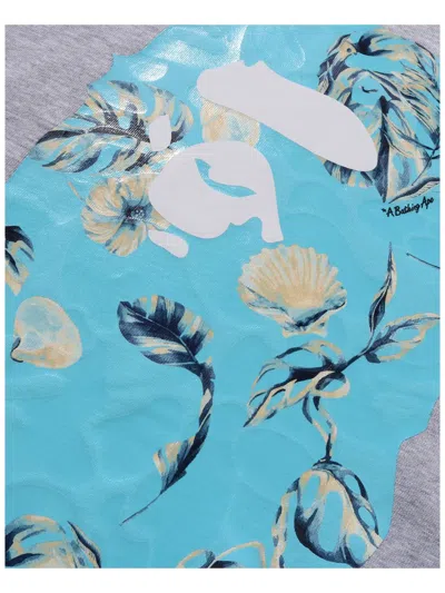A Bathing Ape Ape Head Vacation-pattern T-shirt In Blue