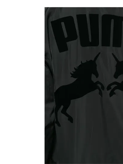 Puma Reversible Logo-print Bomber Jacket In Black