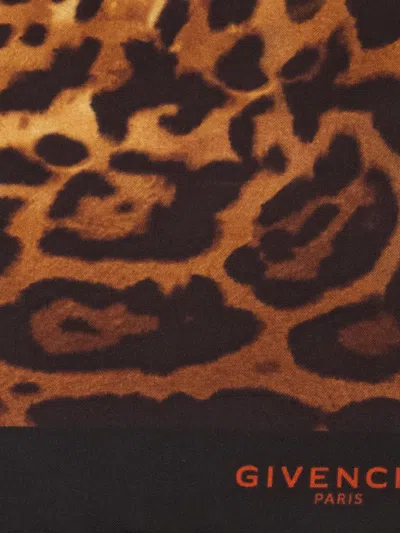 Givenchy Leopard-print Silk Scarf In Brown
