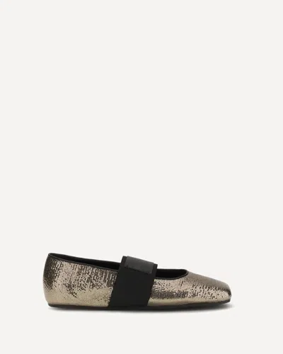Givenchy Sliced Square Ballerinas In Textured Leather In Multi