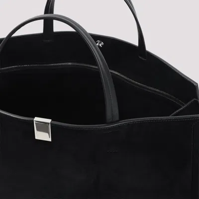 Phoebe Philo Black Kit Cabas Medium Suede Leather Shoulder Bag In Black