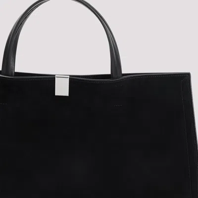Phoebe Philo Black Kit Cabas Medium Suede Leather Shoulder Bag In Black