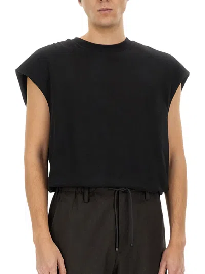 Dries Van Noten Classic White T-shirt With Soft Texture In Black
