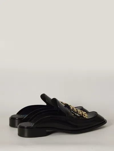 Loewe Black Leather Loafers