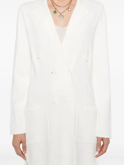 P.a.r.o.s.h Parosh Double-breasted Coat In White