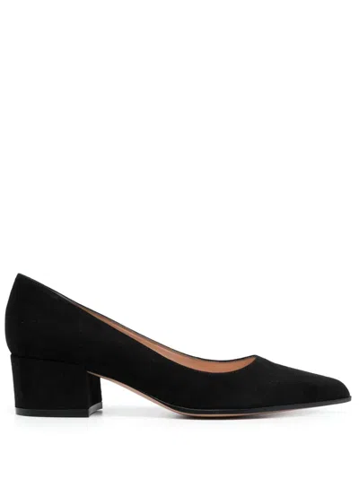 Gianvito Rossi Decollette Piper Pump In Soft Suede With Pointed Toe In Brown