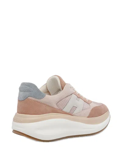 Hogan Neutrals Calfskin Suede Panel Sneakers In Multi