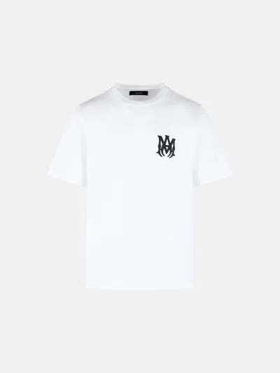 Amiri White Crewneck T-shirt With Logo Print On The Front And Logo Lettering On The Rear In Cotton M In White