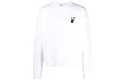 Off-white Men's  Logo Arrow Pattern Pullover Loose Fit White In Multi