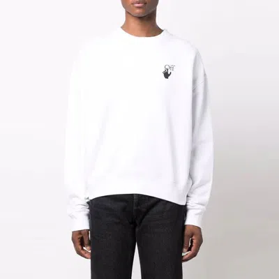 Off-white Men's  Logo Arrow Pattern Pullover Loose Fit White In Multi