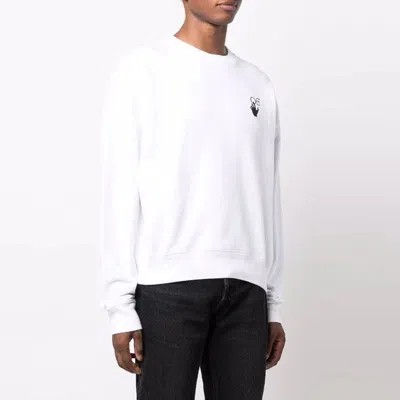 Off-white Men's  Logo Arrow Pattern Pullover Loose Fit White In Multi