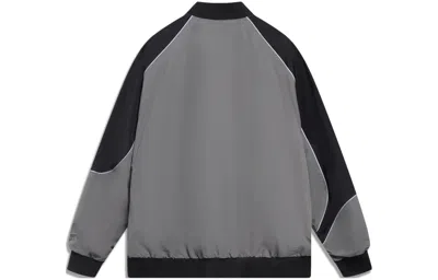 Li-ning Counterflow Graphic Baseball Jacket 'black Grey' In Multi