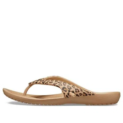 Crocs Kadee Ii Leopard Flip In Brown