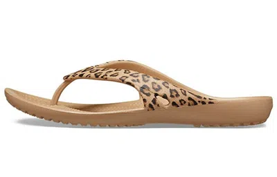 Crocs Kadee Ii Leopard Flip In Brown