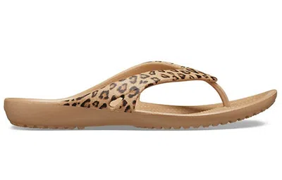 Crocs Kadee Ii Leopard Flip In Brown