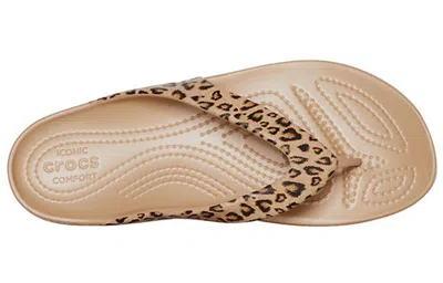 Crocs Kadee Ii Leopard Flip In Brown