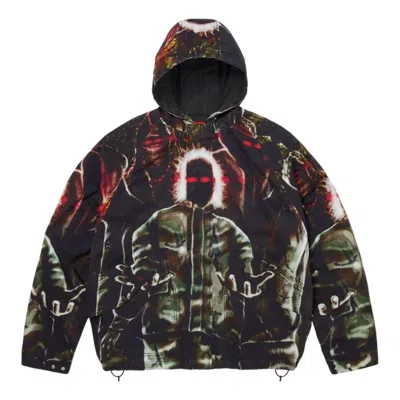 Supreme Graphic-print Raglan Jacket In Black