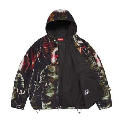 Supreme Graphic-print Raglan Jacket In Black