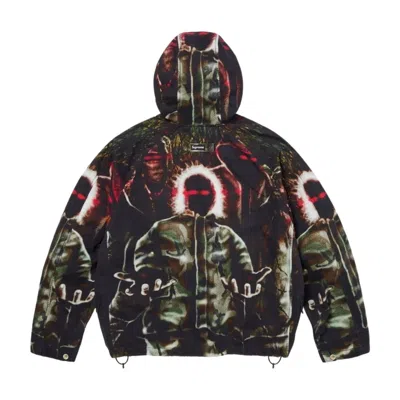 Supreme Graphic-print Raglan Jacket In Black