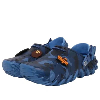 Crocs X A Bathing Ape Echo Camouflage-print Clogs In Blue