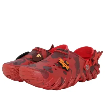 Crocs X A Bathing Ape Echo Camouflage-print Clogs In Red