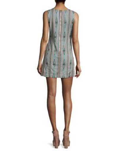 Shop Alice And Olivia Clyde Embellished Cotton Shift Dress In Multicolor