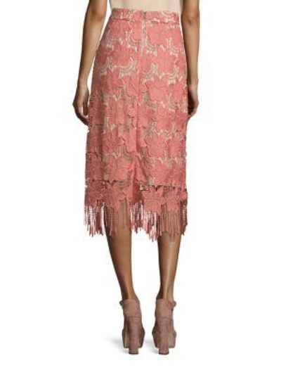 Shop Alice And Olivia Strand Floral Pencil Skirt In Dusty Rose Sesame