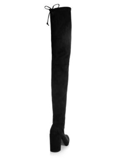 Shop Stuart Weitzman Alllegs Ultrastretch Suede Thigh-high Boots In Black