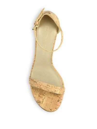 Shop Stuart Weitzman Nearlynude Suede Block Heel Sandals In Natural