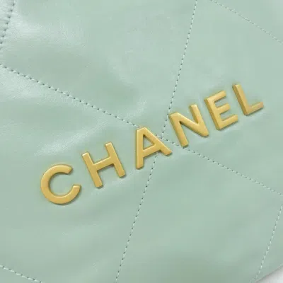 Pre-owned Chanel Light Green Leather Backpack ()