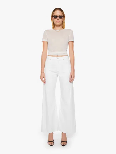 Mother The Lemon Twist Skimp High Rise Wide Leg Jeans In Pinch Of Salt In White