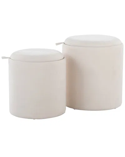 Lumisource Tray Nesting Ottoman Set In Neutral