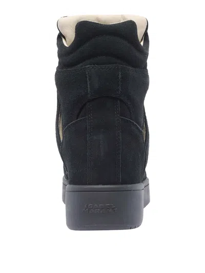 Isabel Marant Women Black Wedge With Insert Design And High Heel Sneaker In Leather Woman